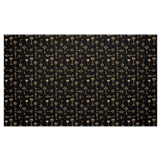 Seamless Pattern with Golden Keys ファブリック (ファットクウォーター)