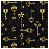 Seamless Pattern with Golden Keys ファブリック (クローズアップ)