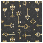 Seamless Pattern with Golden Keys ファブリック (クローズアップ)