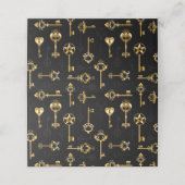 Seamless Pattern with Golden Keys プレイスカード (外部開封)