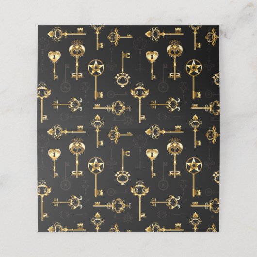 Seamless Pattern with Golden Keys プレイスカード (外部開封)