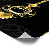Seamless Pattern with Golden Keys ポスター (角)