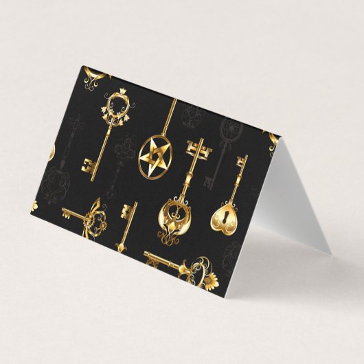 Seamless Pattern with Golden Keys 名刺 (裏面)