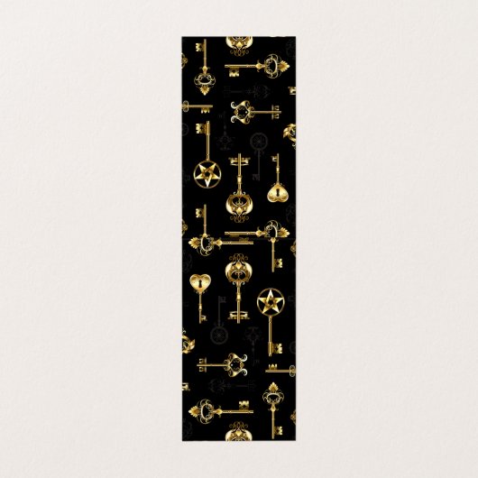 Seamless Pattern with Golden Keys 名刺 (外部フラット)