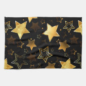 Seamless pattern with Golden Stars キッチンタオル (横)
