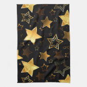 Seamless pattern with Golden Stars キッチンタオル (縦)