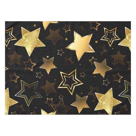 Seamless pattern with Golden Stars テーブルクロス (正面(横))