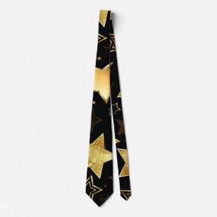 Seamless pattern with Golden Stars ネクタイ