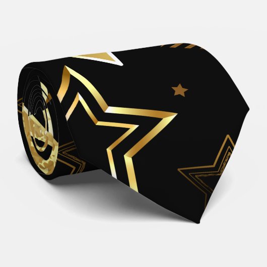 Seamless pattern with Golden Stars ネクタイ (ロール)