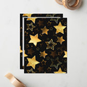Seamless pattern with Golden Stars ノートカード (正面/裏面インサイチュ)