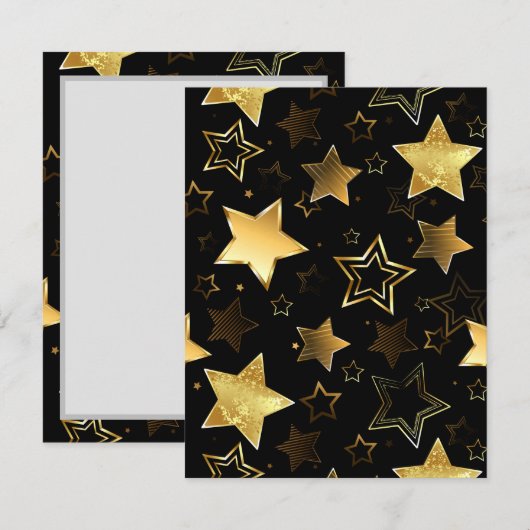 Seamless pattern with Golden Stars ノートカード (正面/裏面)