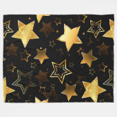 Seamless pattern with Golden Stars フリースブランケット (正面(横))