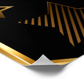Seamless pattern with Golden Stars ポスター (角)