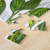 Seamless Pattern with Green Tea Leaves ジグソーパズル (側面)