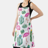 Seamless pattern with green watercolor cactus, suc エプロン (インサイチュ)