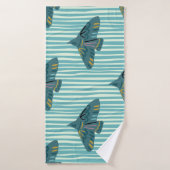 Seamless pattern with hand drawn bird vraetive sil バスタオル (バスタオル)