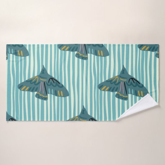 Seamless pattern with hand drawn bird vraetive sil バスタオル (バスタオル)
