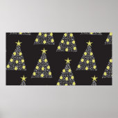 Seamless pattern with hand drawn Christmas trees i ポスター (正面)