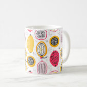 Seamless pattern with hand drawn exotic fruits. Ab コーヒーマグカップ (正面右)