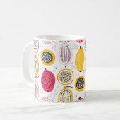 Seamless pattern with hand drawn exotic fruits. Ab コーヒーマグカップ (正面左)