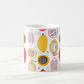Seamless pattern with hand drawn exotic fruits. Ab コーヒーマグカップ (中央)