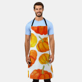 Seamless pattern with handdrawn watercolor orange  エプロン (着用した状態)