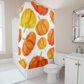 Seamless pattern with handdrawn watercolor orange シャワーカーテン (インサイチュ)