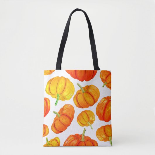 Seamless pattern with handdrawn watercolor orange トートバッグ (正面)