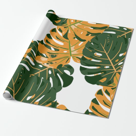 Seamless Pattern with Hawaiian Rainforest. Retro C ラッピングペーパー (アンロールド)