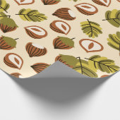 Seamless pattern with hazelnut leaves and acorns. ラッピングペーパー (角)