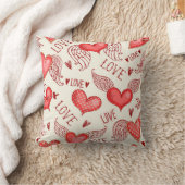 Seamless pattern with hearts. Happy Valentine's Da クッション (ブランケット)