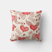 Seamless pattern with hearts. Happy Valentine's Da クッション (正面)