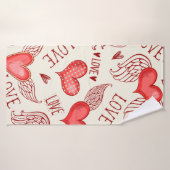 Seamless pattern with hearts. Happy Valentine's Da バスタオル (バスタオル)