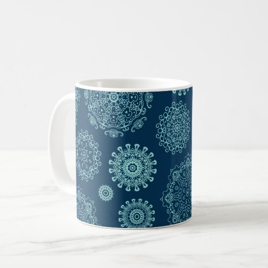 Seamless pattern with laced snowflakespattern,arab コーヒーマグカップ (正面左)