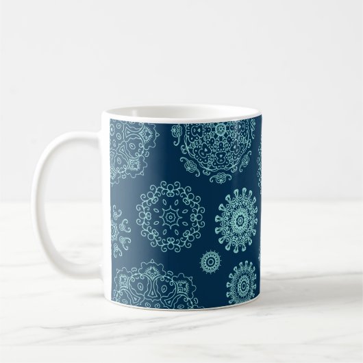 Seamless pattern with laced snowflakespattern,arab コーヒーマグカップ (左)