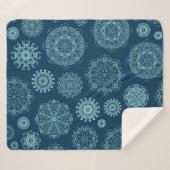 Seamless pattern with laced snowflakespattern,arab シェルパブランケット (正面(横))