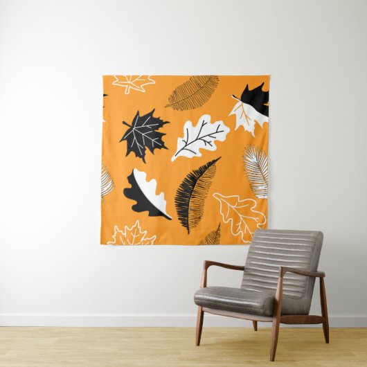 seamless pattern with leaves. Autumn collection. F タペストリー (インサイチュ(横))