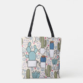 Seamless pattern with llama, cactus hand drawn des トートバッグ (裏面)