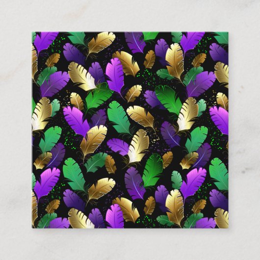 Seamless Pattern with Mardi Gras feathers エンクロージャーカード (正面)
