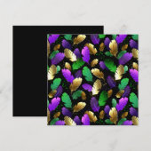 Seamless Pattern with Mardi Gras feathers シーズンカード (正面/裏面)