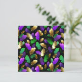 Seamless Pattern with Mardi Gras feathers シーズンカード (スタンド正面)