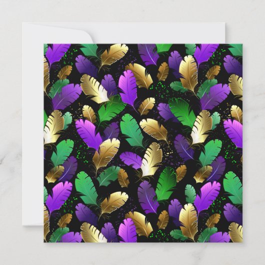 Seamless Pattern with Mardi Gras feathers シーズンカード (正面)