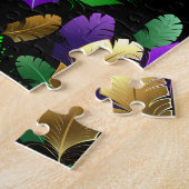 Seamless Pattern with Mardi Gras feathers ジグソーパズル (側面)