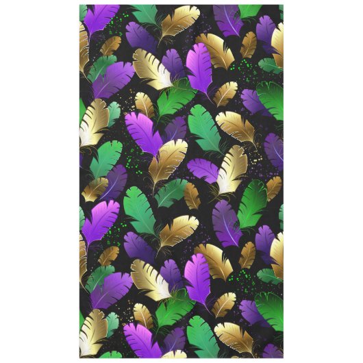 Seamless Pattern with Mardi Gras feathers テーブルクロス (正面)