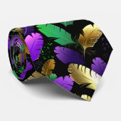 Seamless Pattern with Mardi Gras feathers ネクタイ (ロール)