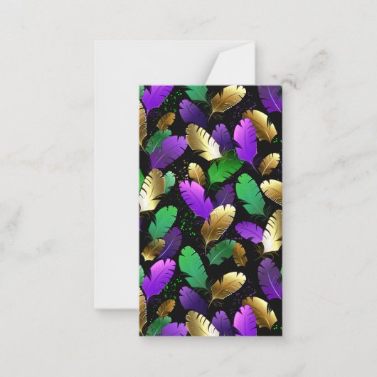 Seamless Pattern with Mardi Gras feathers ノートカード (正面)