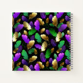 Seamless Pattern with Mardi Gras feathers ノートブック (裏面)