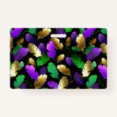 Seamless Pattern with Mardi Gras feathers バッジ (正面)