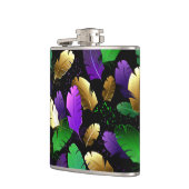 Seamless Pattern with Mardi Gras feathers フラスク (左)