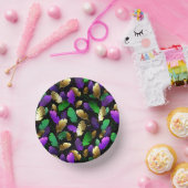 Seamless Pattern with Mardi Gras feathers ペーパーボウル (パーティー)